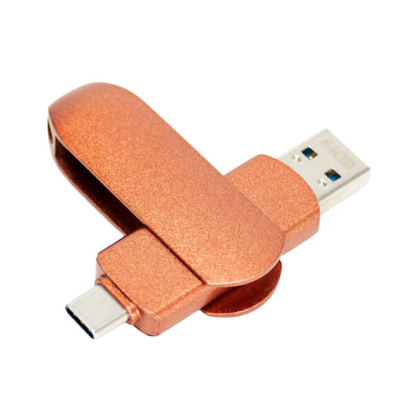 Pendrive giro encobrizado OTG USB 3.0 / Type C, 64GB - Pendrives | MerchLAB