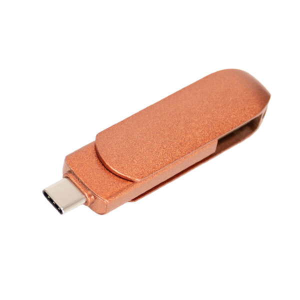 Pendrive giro encobrizado OTG USB 3.0 / Type C, 64GB, detalle - Pendrives | MerchLAB