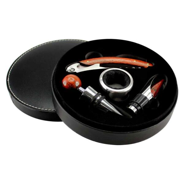 Set de Vino de PU Negro, detalle - Accesorios de Vino | MerchLAB
