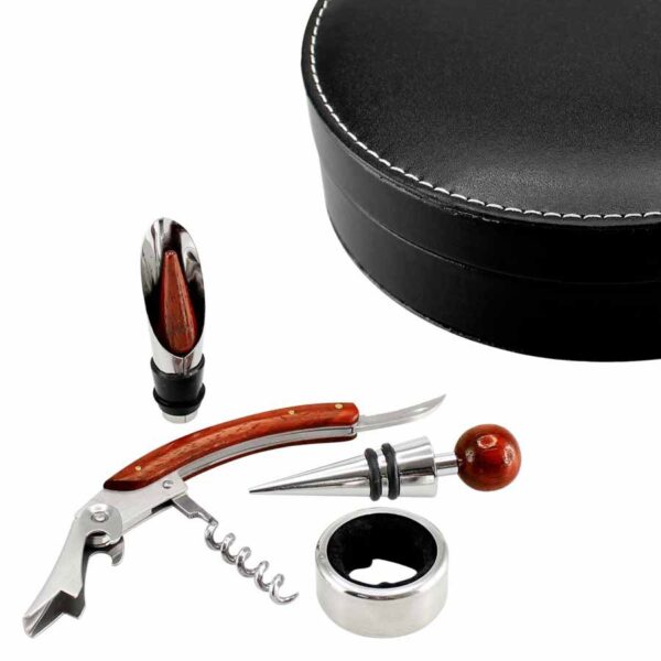 Set de Vino de PU Negro, vista 2 - Accesorios de Vino | MerchLAB