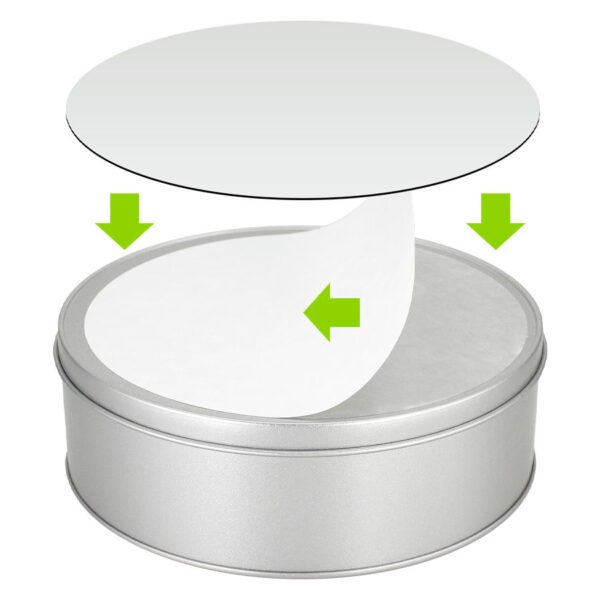 Caja Metálica Redonda Sublimación, vista 2 - Packaging | MerchLAB
