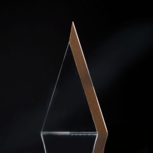 Trofeo Galvano de Madera y Cristal "Triangle"
