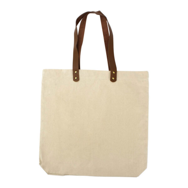 Bolsa de Compras 10oz Canvas asas Cuero - Imagen 9