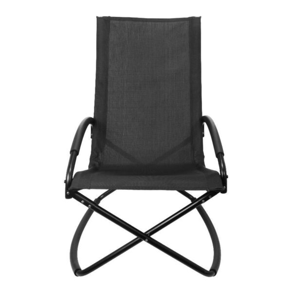 Silla mecedora negra con apoya-brazos - Imagen 6