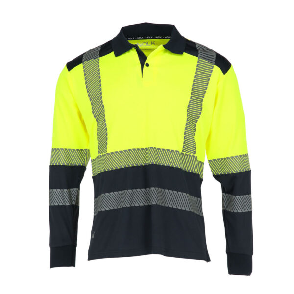 Polera Katla Amarillo/Azul Marino Unisex, detalle - Poleras | MerchLAB