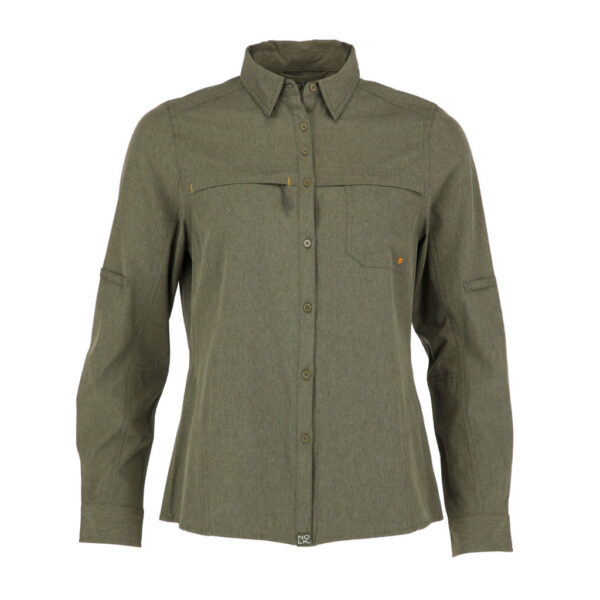 Blusa Creta Verde Oliva Mujer, detalle - Camisas y Blusas | MerchLAB