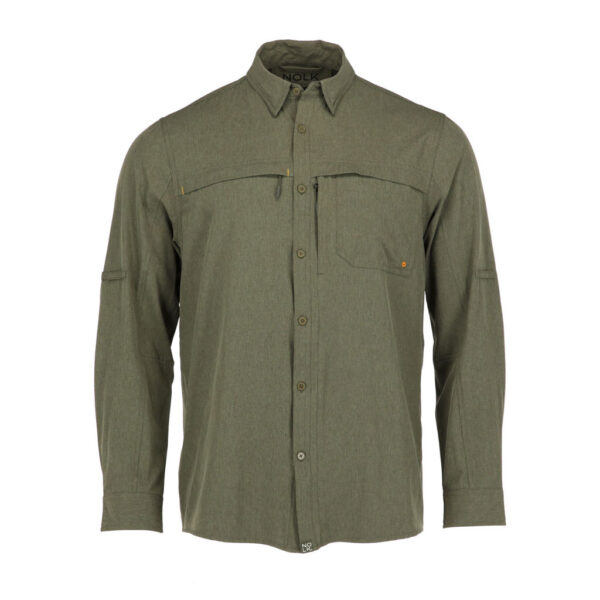 Camisa Creta Verde Oliva Hombre, detalle - Camisas y Blusas | MerchLAB
