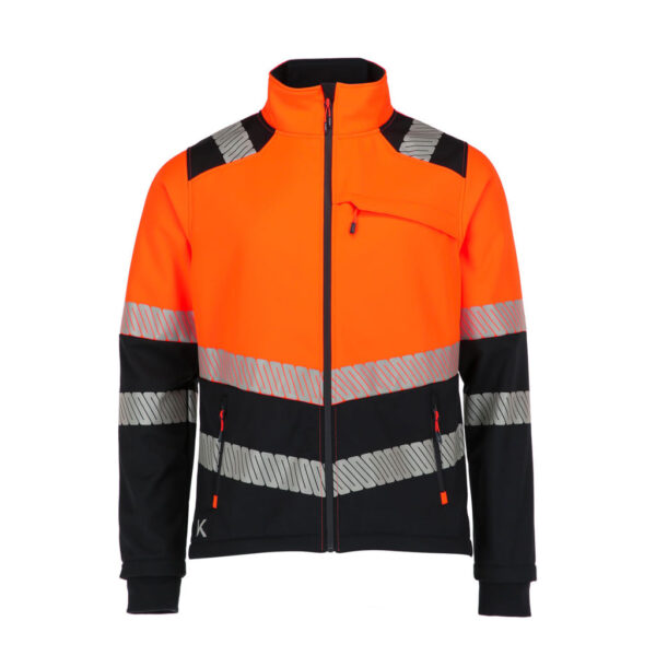 Softshell Etna Naranjo/Azul Marino Unisex, detalle - Softshells | MerchLAB