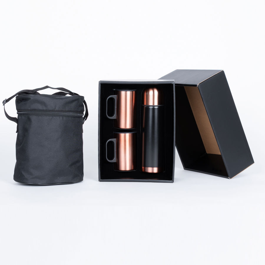 Set termo 1/2 L + 2 tazones encobrizados "GLASGOW"
