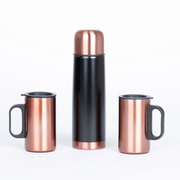 Set termo 1/2 L + 2 tazones encobrizados "GLASGOW" - Imagen 7