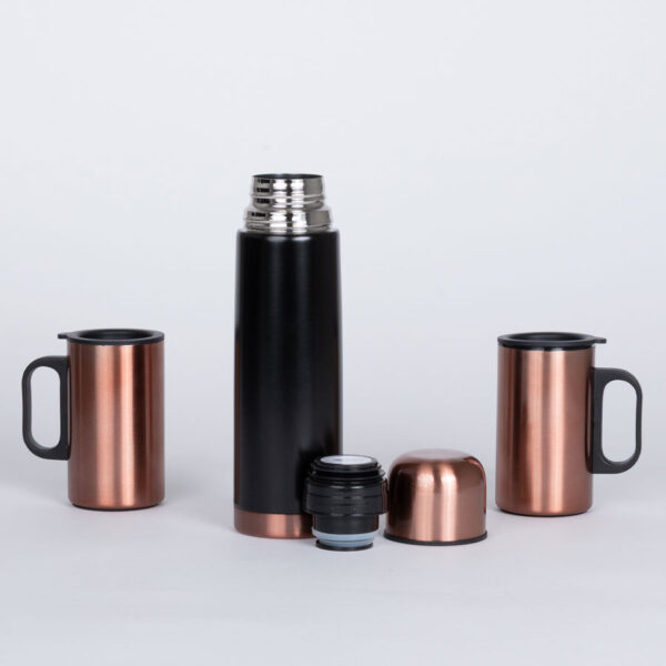 Set termo 1/2 L + 2 tazones encobrizados "GLASGOW" - Imagen 6