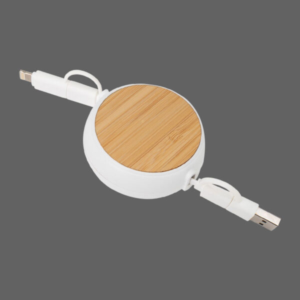 Connect Multicargador Retráctil 4 en 1 de ABS/Bamboo - Tecnología y Electrónicos | MerchLAB