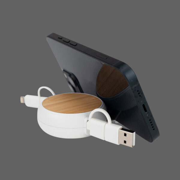 Connect Multicargador Retráctil 4 en 1 de ABS/Bamboo 4 Connect Multicargador Retráctil 4 en 1 de ABS/Bamboo, foto 4 - Tecnología y Electrónicos | MerchLAB