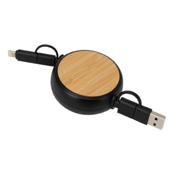 Connect Multicargador Retráctil 4 en 1 de ABS/Bamboo 7 Connect Multicargador Retráctil 4 en 1 de ABS/Bamboo - Imagen 7