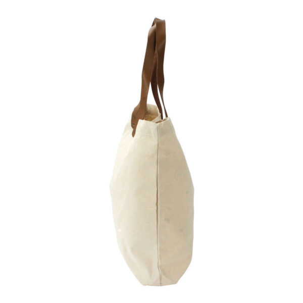 Bolsa de Compras 10oz Canvas asas Cuero, detalle - Bolsas de Algodón | MerchLAB