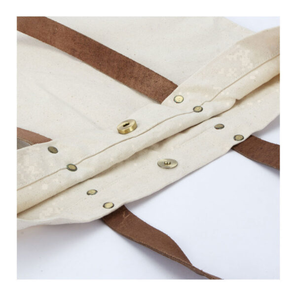 Bolsa de Compras 10oz Canvas asas Cuero 6 Bolsa de Compras 10oz Canvas asas Cuero - Imagen 6