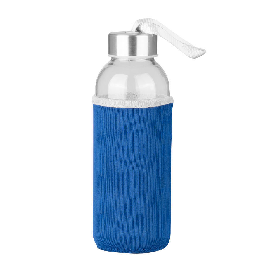 Botella de Vidrio Silica con funda de Neopreno 440cc 1 Botella de Vidrio Silica con funda de Neopreno 440cc