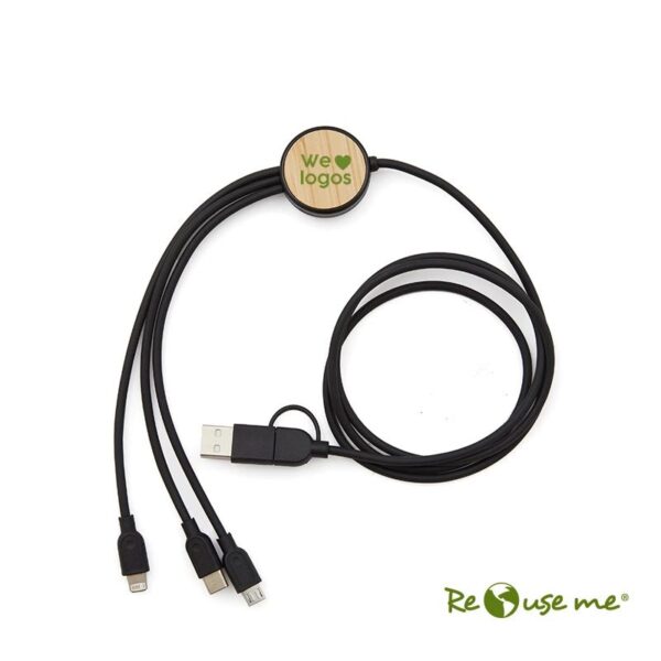 Cable 3 en 1 Bamboo - Cable Conector | MerchLAB