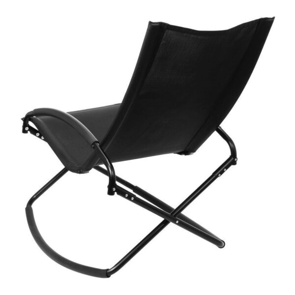 Silla mecedora negra con apoya-brazos, detalle - Outdoor | MerchLAB