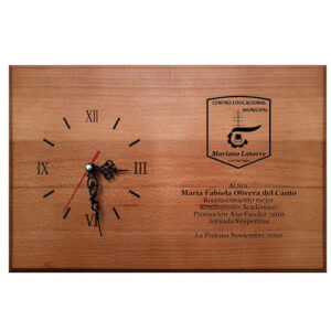 Galvano Madera Retablo rauli con Reloj Mecánico RR - Galvanos y premios | MerchLAB