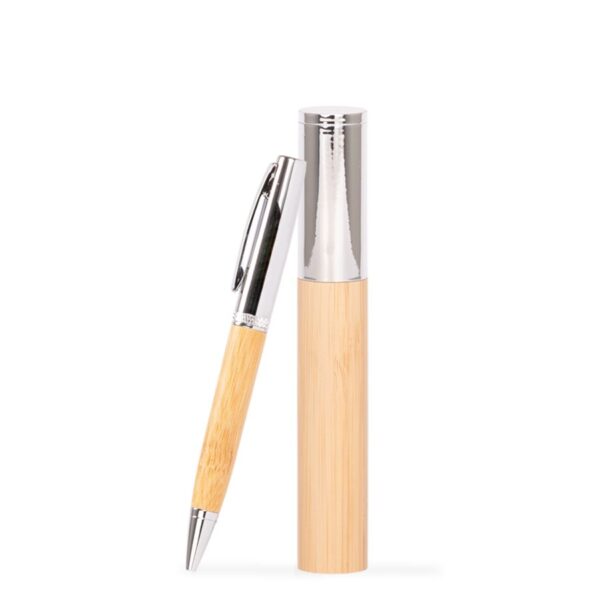 Bolígrafo metálico "AIRLIE" con grip de bamboo y estuche. 6 Bolígrafo metálico "AIRLIE" con grip de bamboo y estuche., foto 6 - Lápices Metálicos | MerchLAB