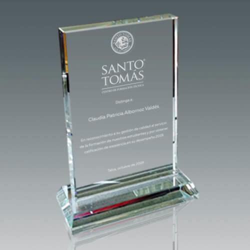 Galvano Cristal Rectangular RL 45 3 Galvano Cristal Rectangular RL 45, detalle - Galvanos y premios | MerchLAB