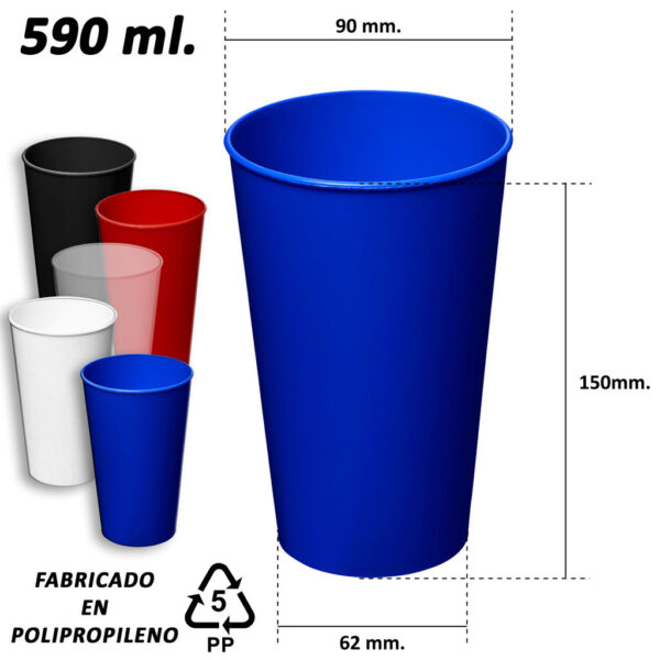 Vaso Plástico Reutilizable Liso M151, foto 6 - Vasos | MerchLAB