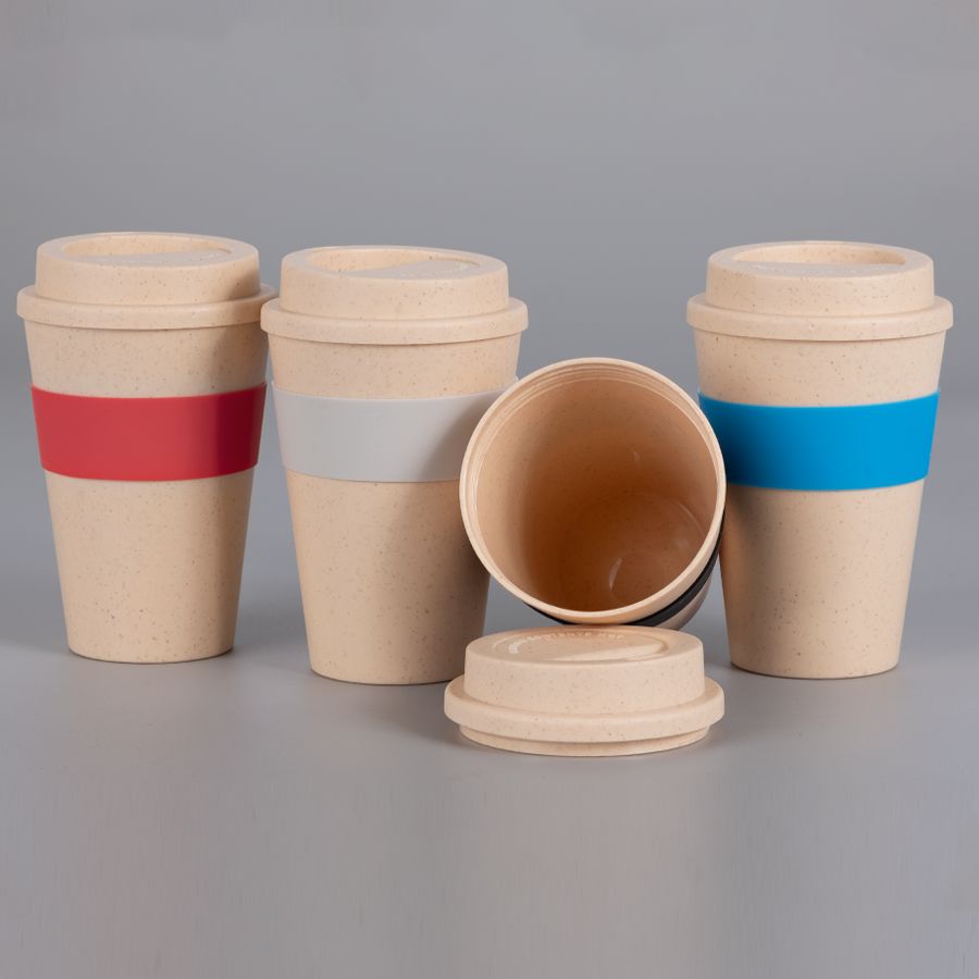 Mug Eco Cup "WHEAT STRAW" 355cc con banda silicona 1 Mug Eco Cup "WHEAT STRAW" 355cc con banda silicona - Mugs Corporativos | MerchLAB