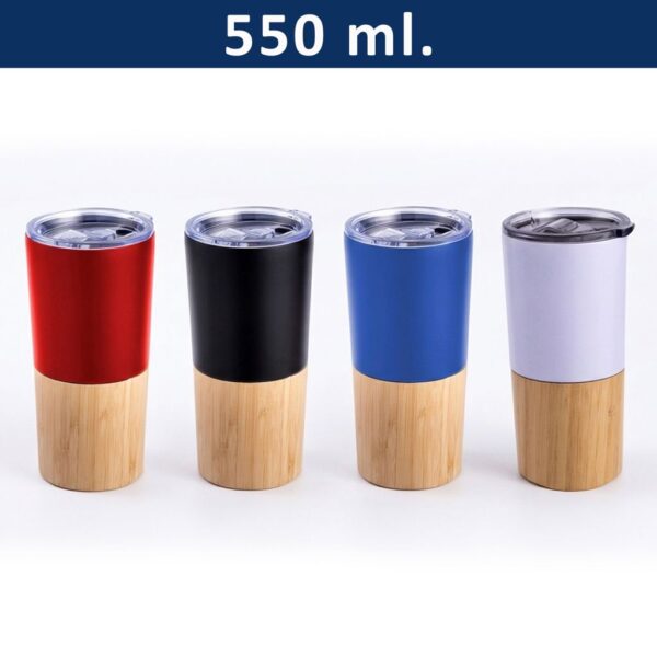Mug Térmico Acero Inoxidable/detalles Bamboo M202, foto 5 - Tazones, Termos y Mugs | MerchLAB