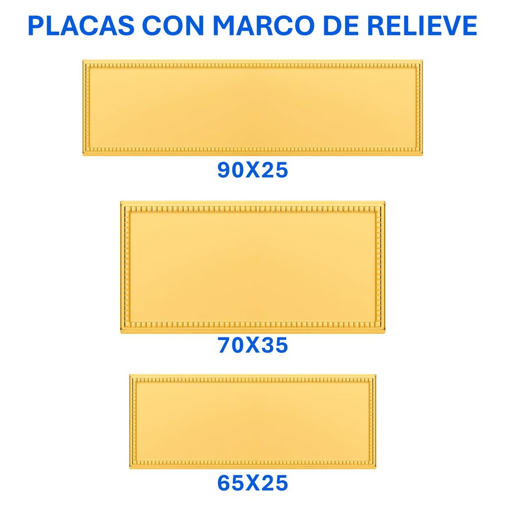 Placa Aluminio DORADO 1 Placa Aluminio DORADO - Placas | MerchLAB