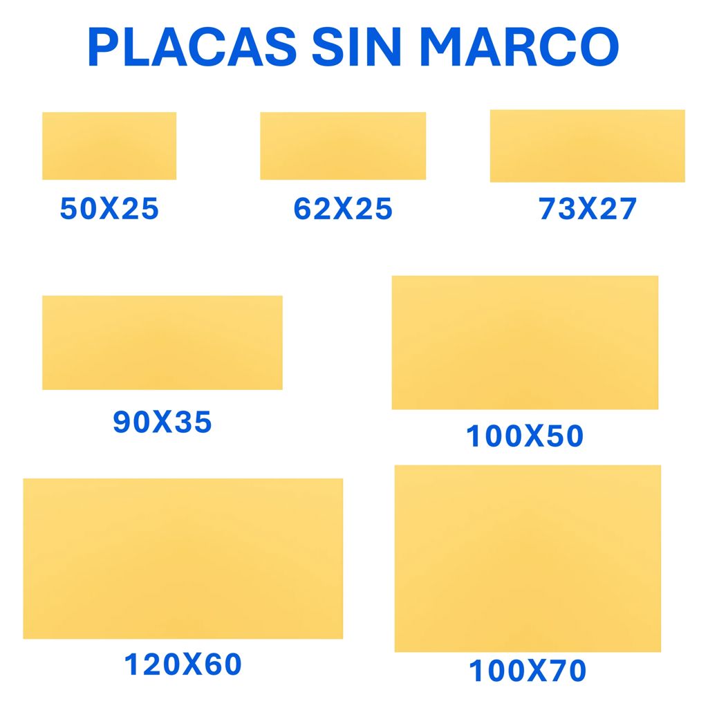 Placa Aluminio DORADO 2 Placa Aluminio DORADO, vista 2 - Placas | MerchLAB