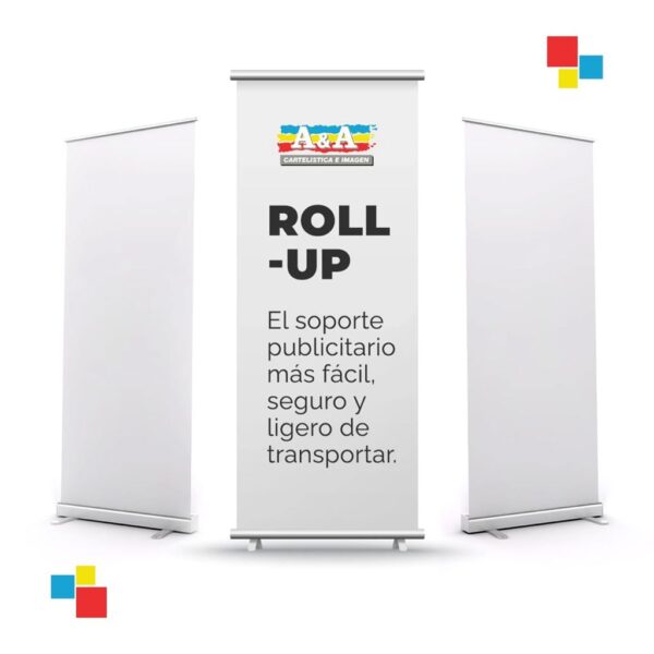 Porta Pendón Gráfico Roller ROLL10 ROLL20, vista 2 - Oficina y Escritorio | MerchLAB