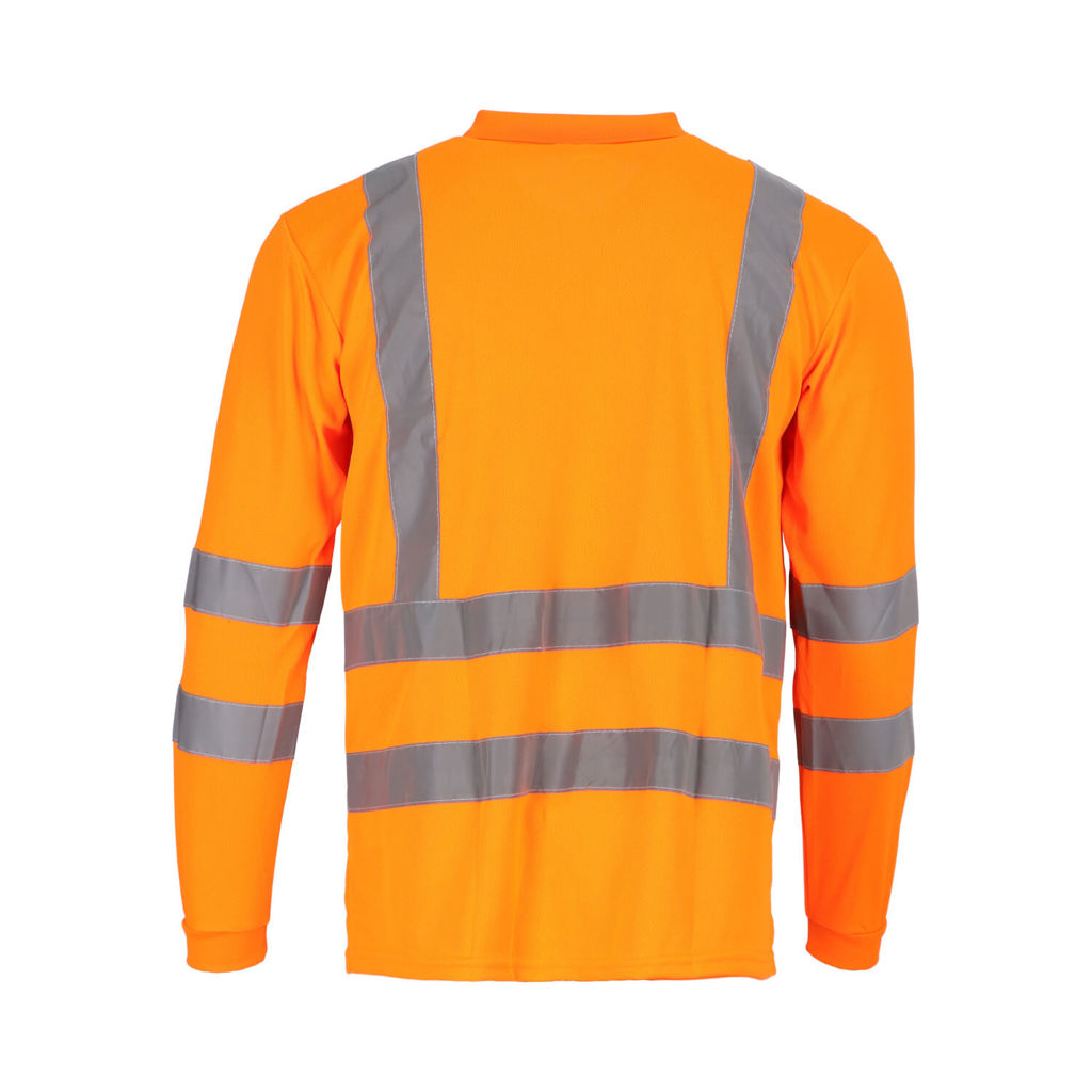 Polera Dry Fit Hombre ML Fluor Cuello Camisero 2 Polera Dry Fit Hombre ML Fluor Cuello Camisero, vista 2 - DryFit y DryFresh | MerchLAB
