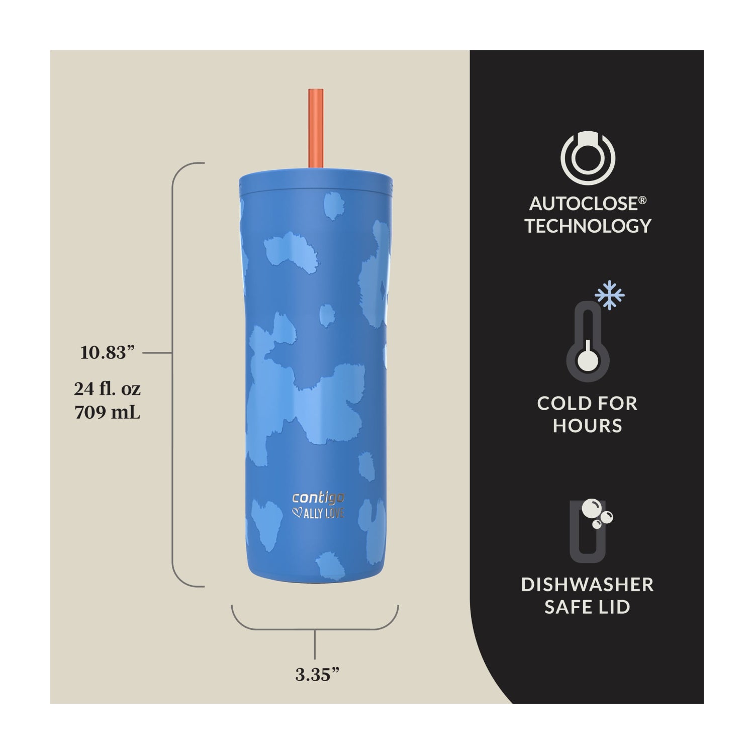Botella Streeterville Contigo 710ml Blue Cowhide 2 Botella Streeterville Contigo 710ml Blue Cowhide vista 2 - regalo corporativo MerchLAB