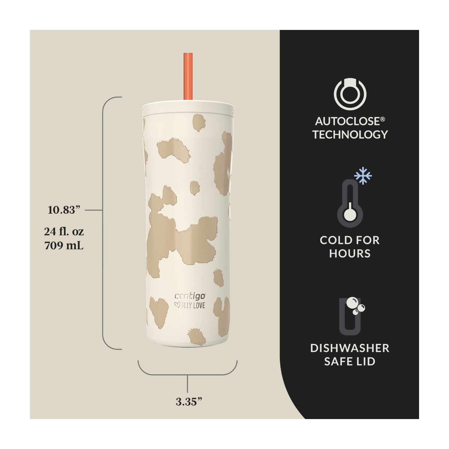 Botella Streeterville Contigo 710ml Oatmilk Cowhide 2 Botella Streeterville Contigo 710ml Oatmilk Cowhide vista 2 - regalo corporativo MerchLAB