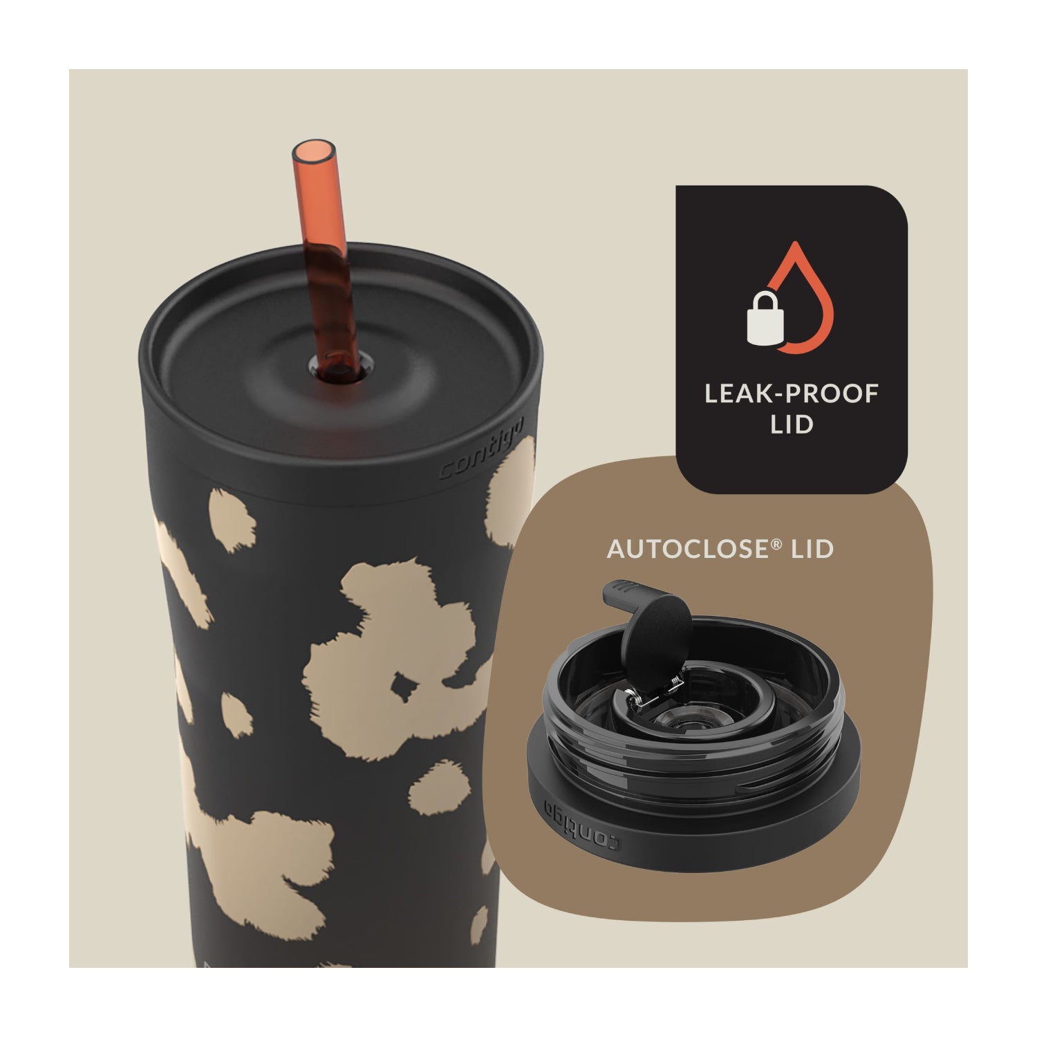 Botella Streeterville Contigo 710ml Black Cowhide 2 Botella Streeterville Contigo 710ml Black Cowhide vista 2 - regalo corporativo MerchLAB