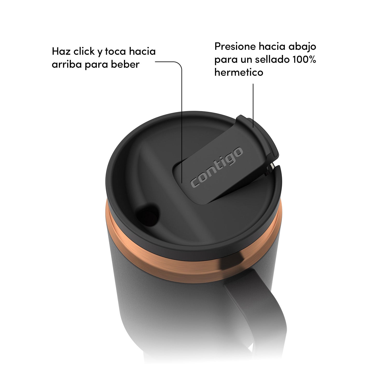 Vaso Snapseal XL Contigo 887ml Negro Cobre 2 Vaso Snapseal XL Contigo 887ml Negro Cobre vista 2 - regalo corporativo MerchLAB