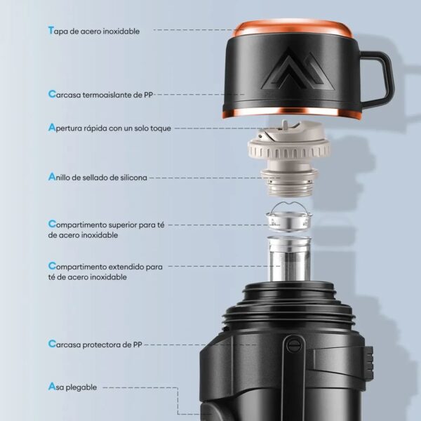 Termo Acero Inoxidable M129 ENCOBRIZADO, foto 4 - Termos | MerchLAB