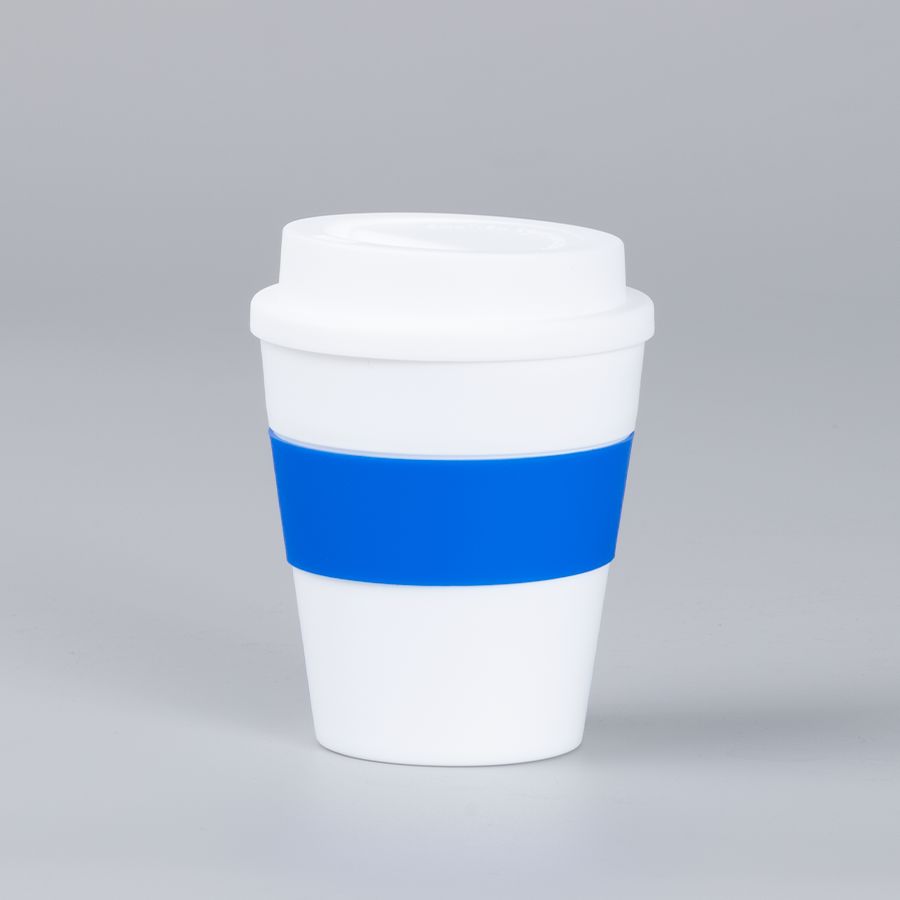 Mug Express Cup "WHITE" 356cc con banda silicona 3 Mug Express Cup "WHITE" 356cc con banda silicona, detalle - Mugs Corporativos | MerchLAB