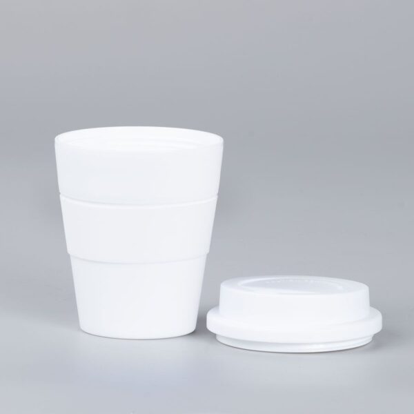 Mug Express Cup "WHITE" 356cc con banda silicona, vista 2 - Mugs Corporativos | MerchLAB
