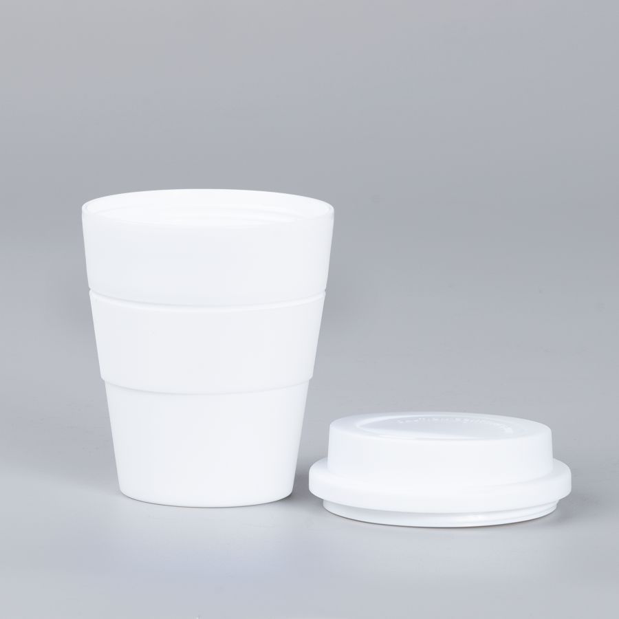 Mug Express Cup "WHITE" 356cc con banda silicona 2 Mug Express Cup "WHITE" 356cc con banda silicona, vista 2 - Mugs Corporativos | MerchLAB