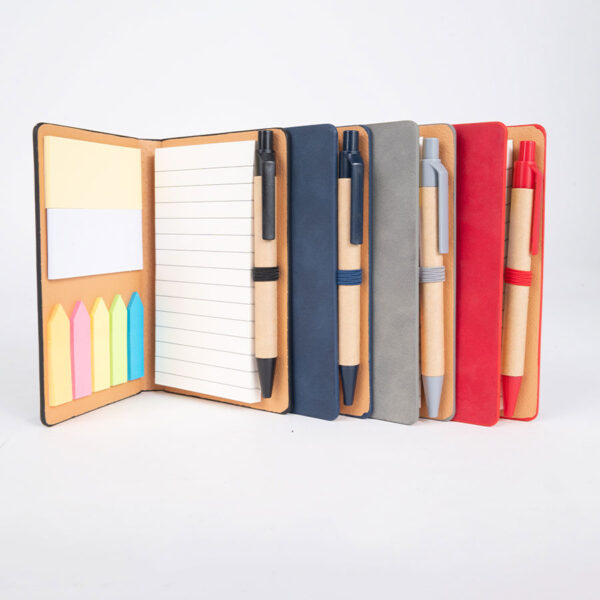 Libreta Memo Set "AURORA" de Eco-Cuero, con Bolígrafo., vista 2 - Libretas Corporativas | MerchLAB