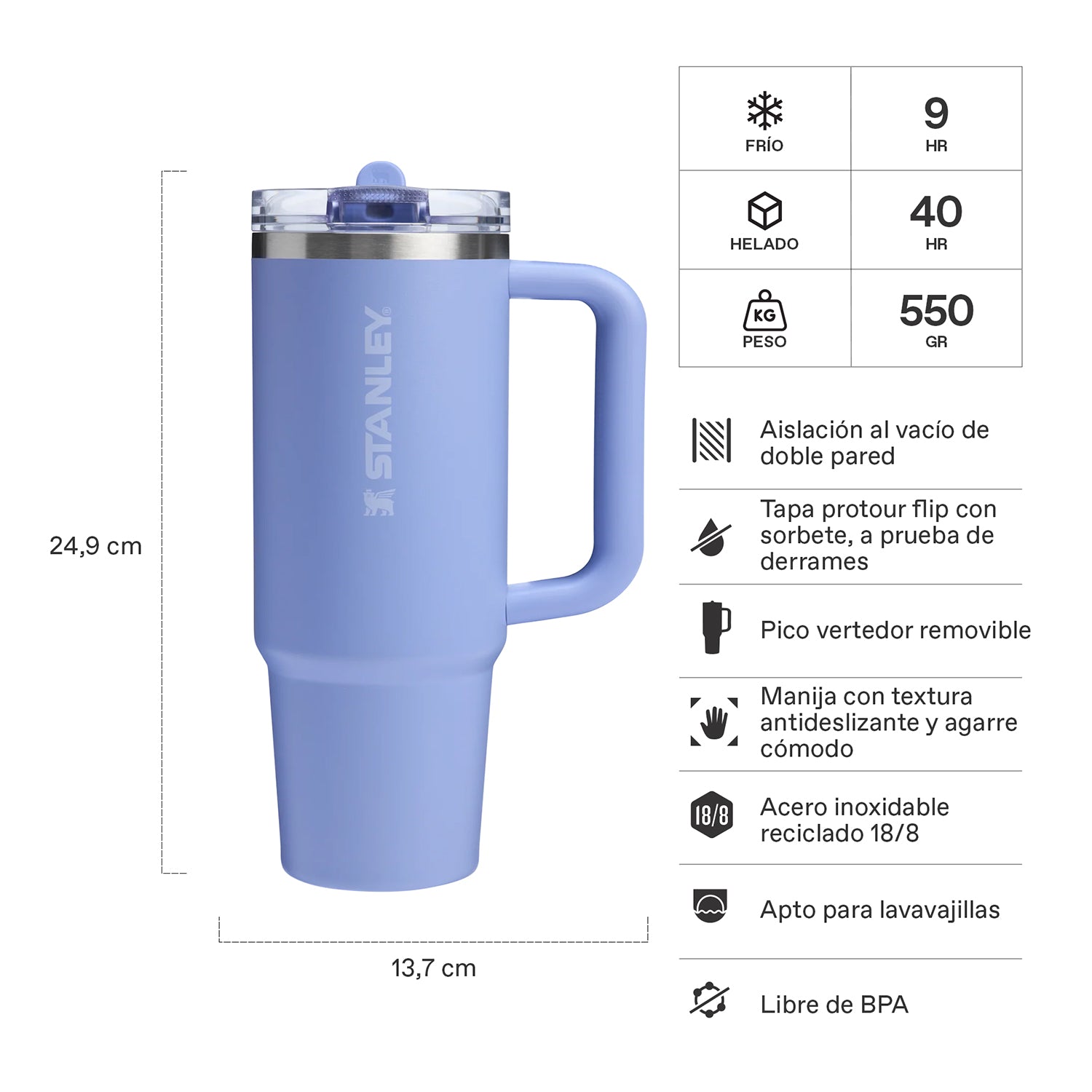 Quencher Protour Hydrangea | 887 ml 2 Quencher Protour Hydrangea 887 ml, vista 2 - Mugs Corporativos | MerchLAB