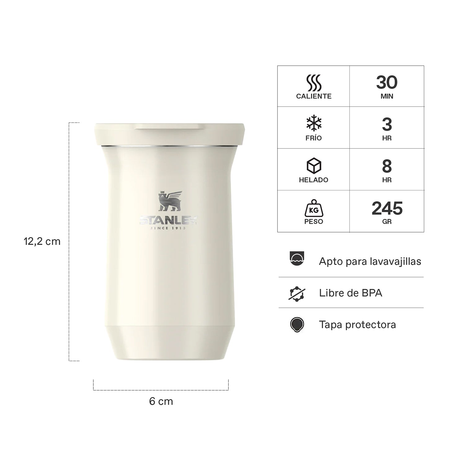 Mate Slim Cream Gloss | 200 ml 2 Mate Slim Cream Gloss 200 ml, vista 2 - Termos | MerchLAB