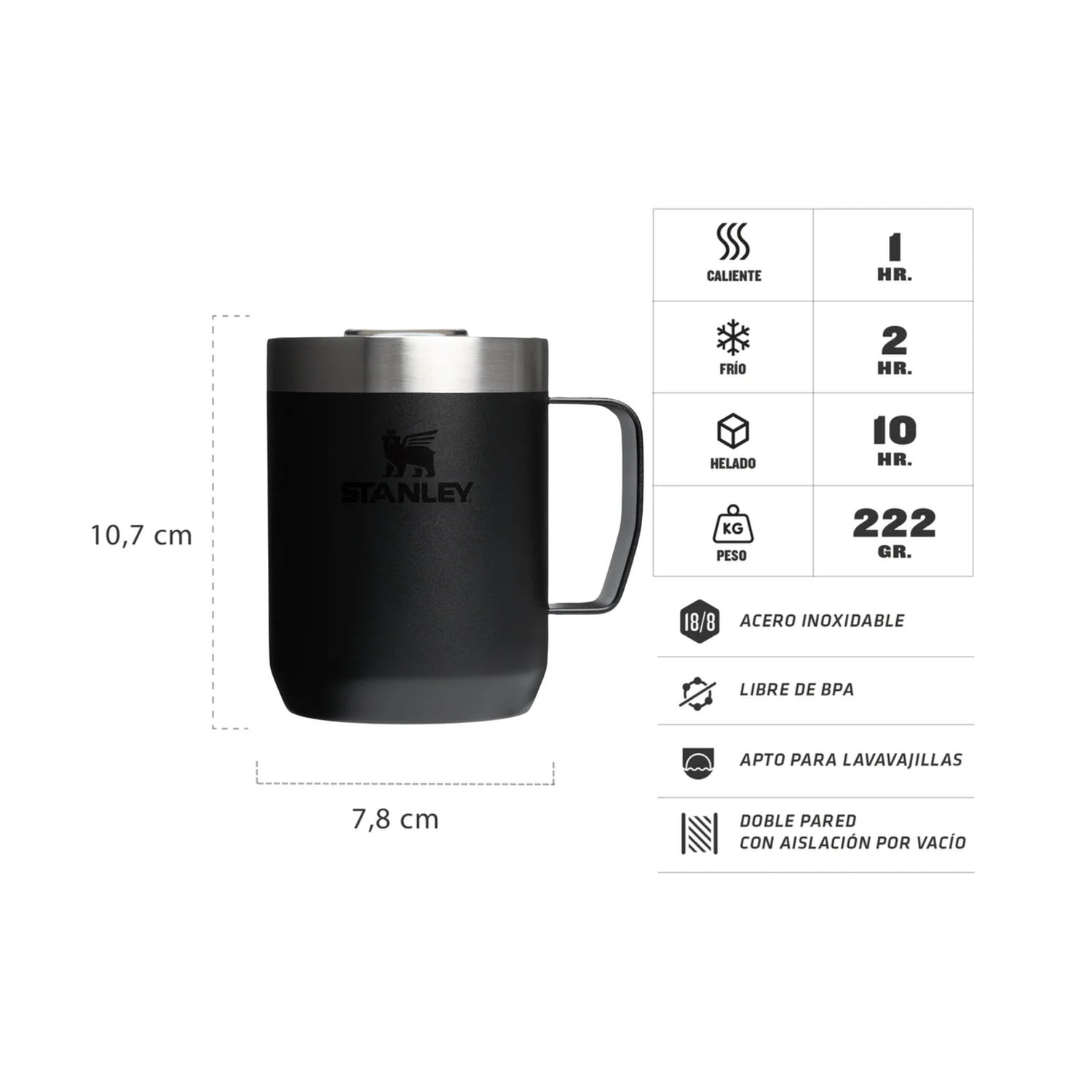 Taza de Camping Black 2.0 | 236 ML 2 Taza de Camping Black 2.0 236 ML, vista 2 - Mugs Corporativos | MerchLAB