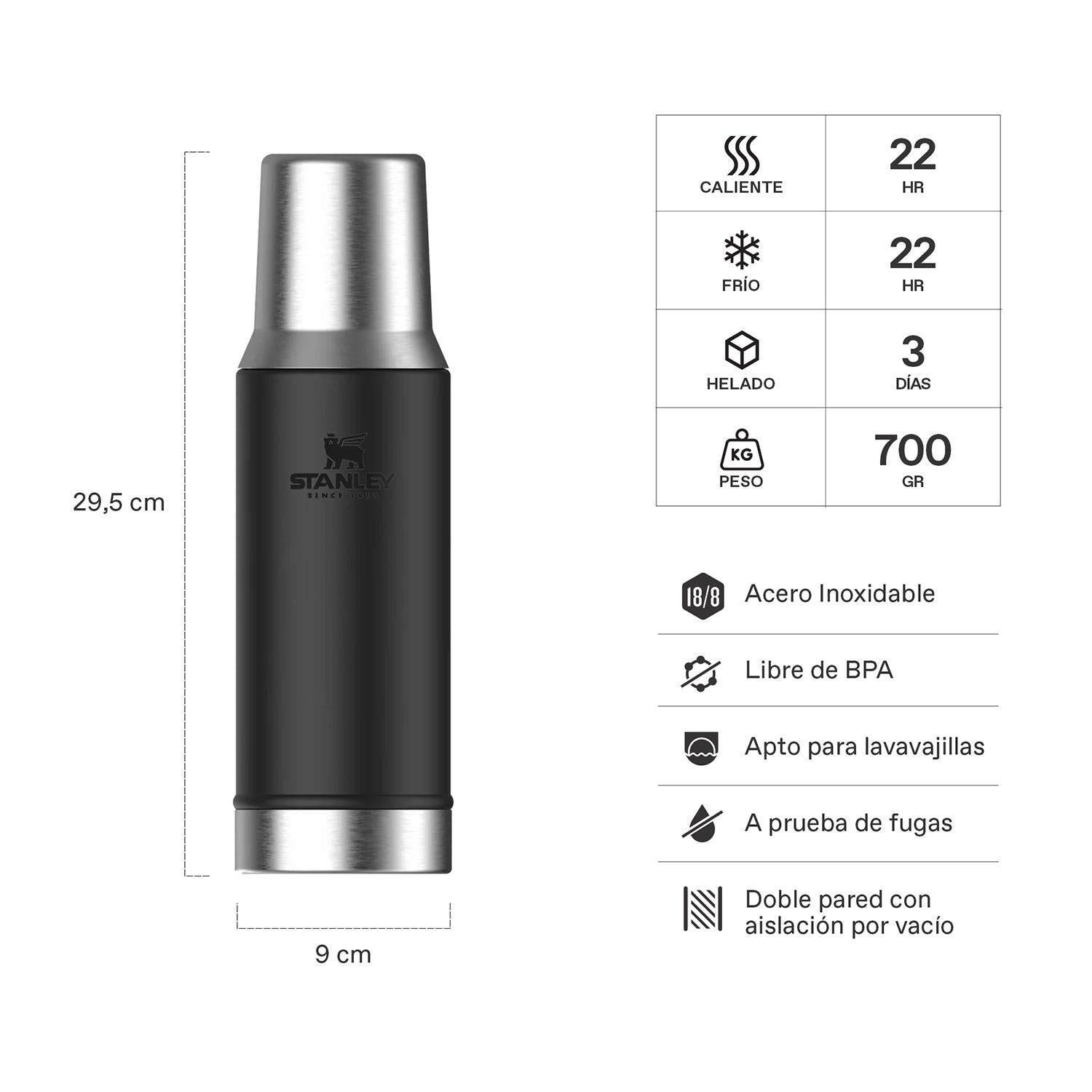 Mate System Classic Black 2.0 | 800 ML 2 Mate System Classic Black 2.0 800 ML, vista 2 - Termos | MerchLAB