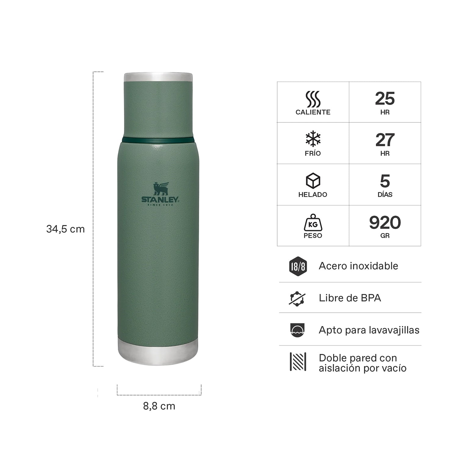 Termo Adventure To-Go Verde| 1 lt 2 Termo Adventure To-Go Verde 1 lt, vista 2 - Termos | MerchLAB
