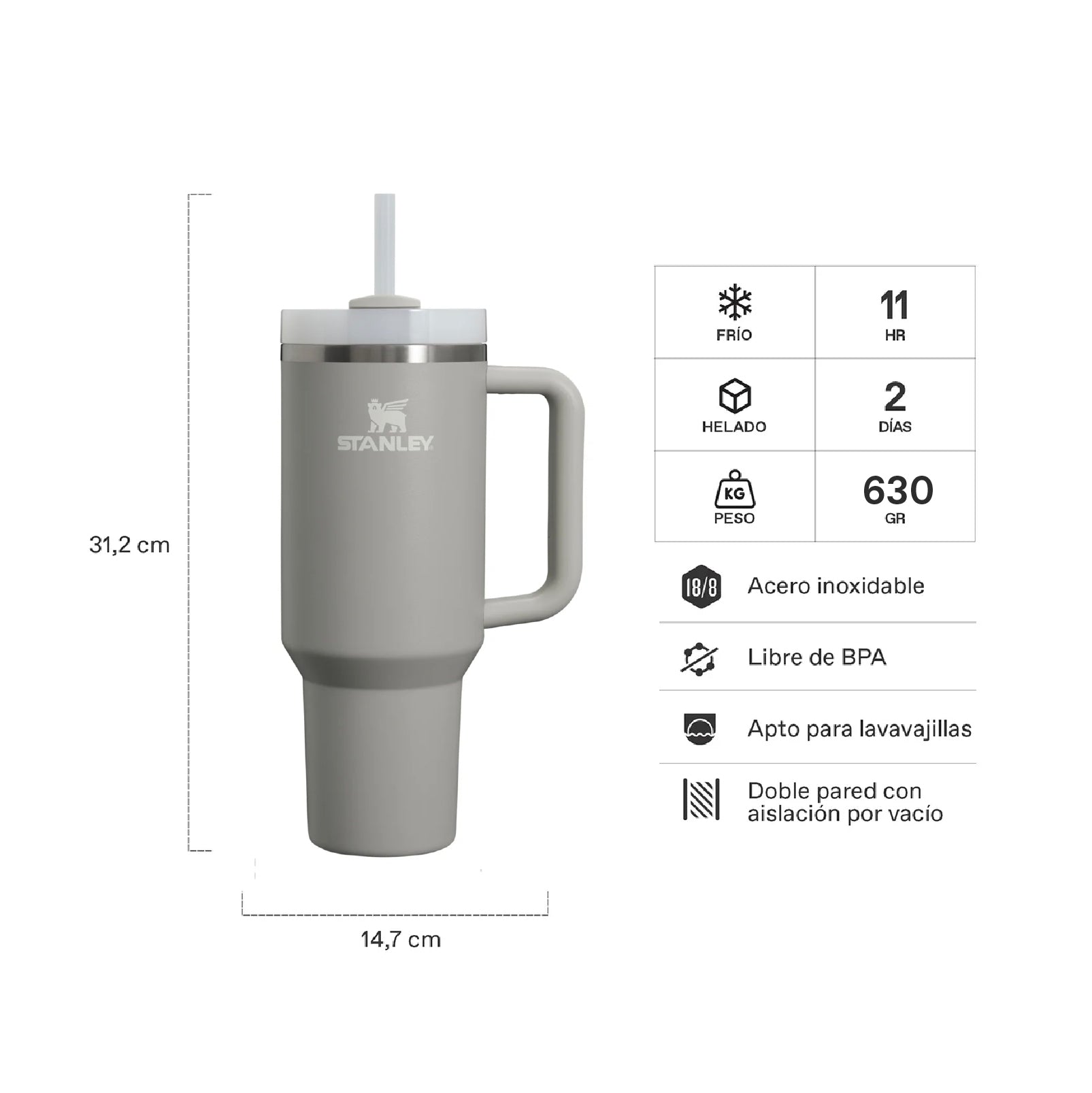 Quencher H2.0 Adventure Ash | 1.18 lt 2 Quencher H2.0 Adventure Ash 1.18 lt, vista 2 - Mugs Corporativos | MerchLAB