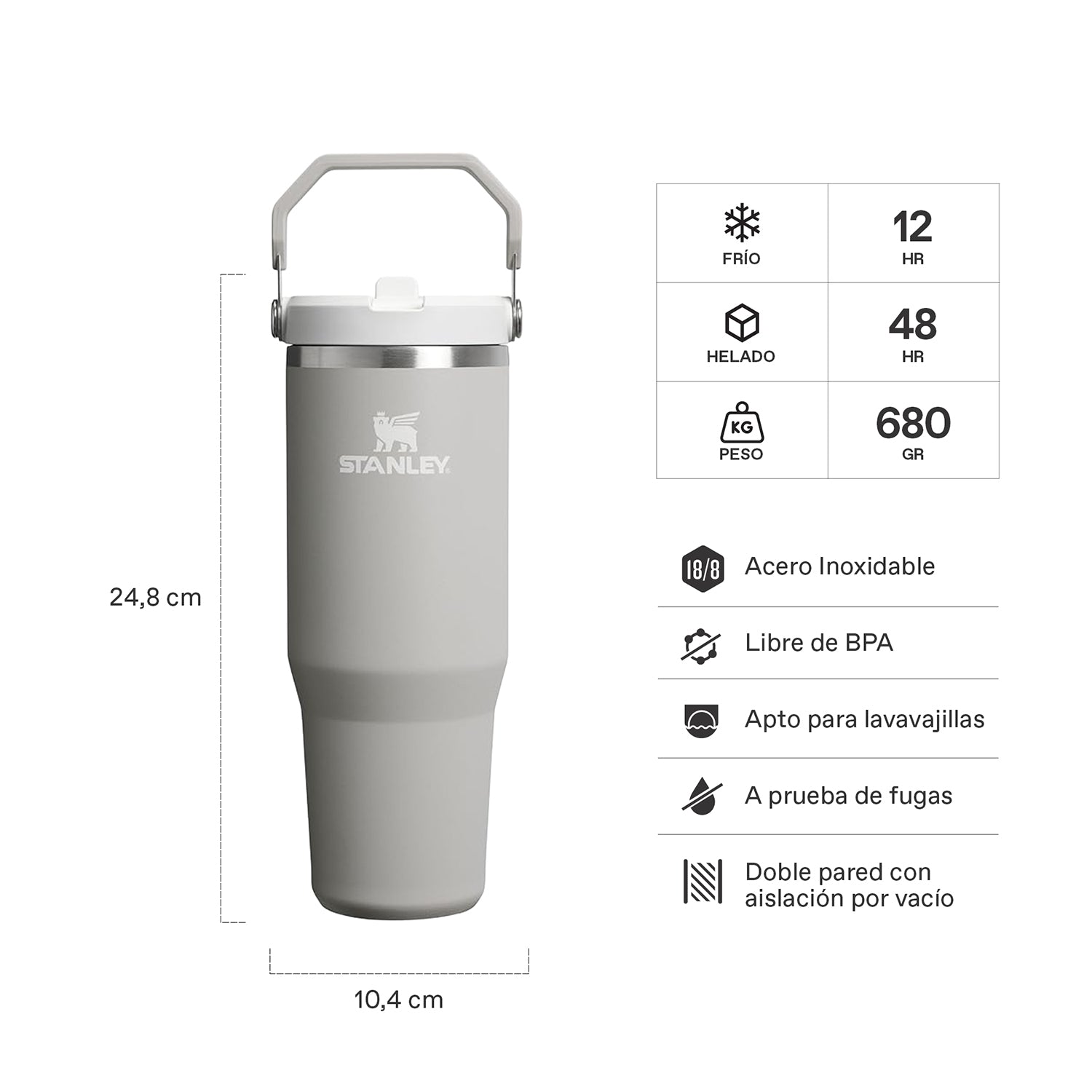 Botella Térmica Flip Straw 2.0 Ash | 887 ml 2 Botella Térmica Flip Straw 2.0 Ash 887 ml, vista 2 - Termos | MerchLAB