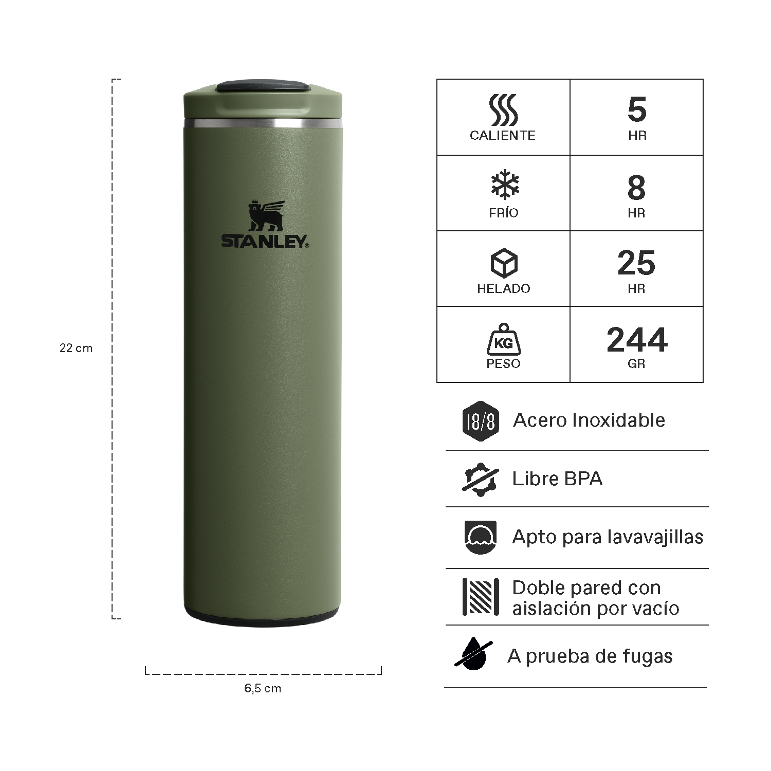 Botella Térmica Flip Top Mug Dried Pine | 473 ml 2 Botella Térmica Flip Top Mug Dried Pine 473 ml, vista 2 - Mugs Corporativos | MerchLAB